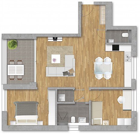 Foto Helle 3 Zimmer-Eigentumswohnung mit �berdachtem Balkon