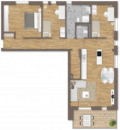 Foto 3 Zi.-Wohnung 2.OG