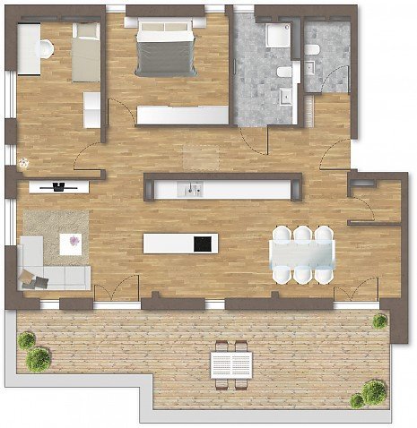 Foto 3,5 Zi.-Dachgescho�wohnung mit B�hne