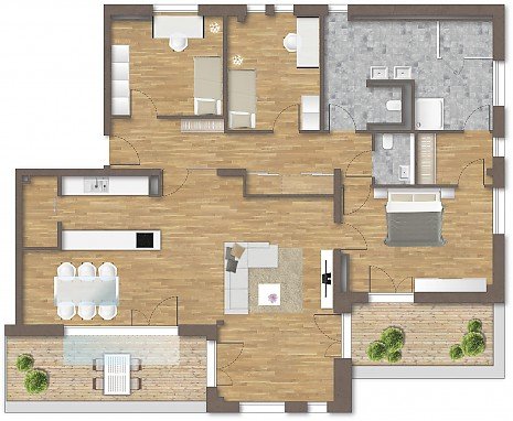 Foto 4 Zi.-Dachgescho�wohnung mit B�hne