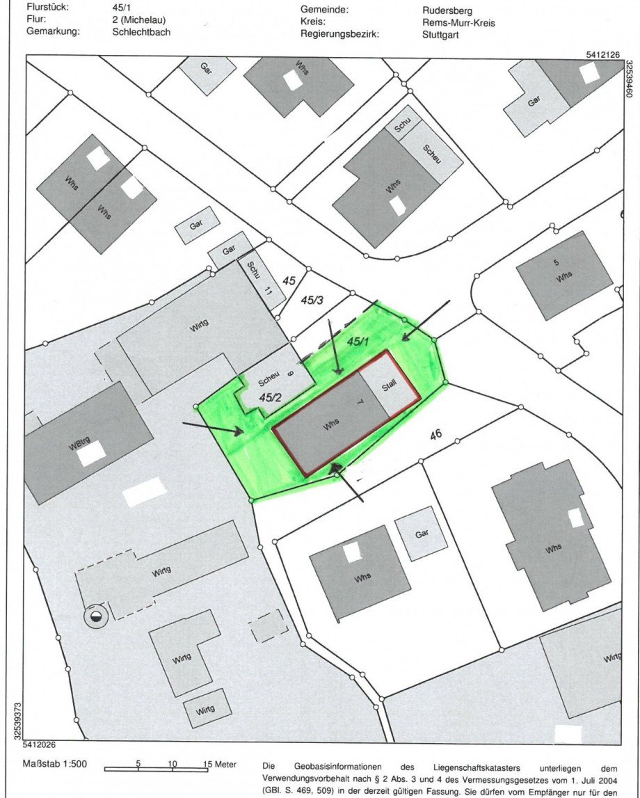 Bauernhaus_Lageplan Bauernhaus Rudersberg