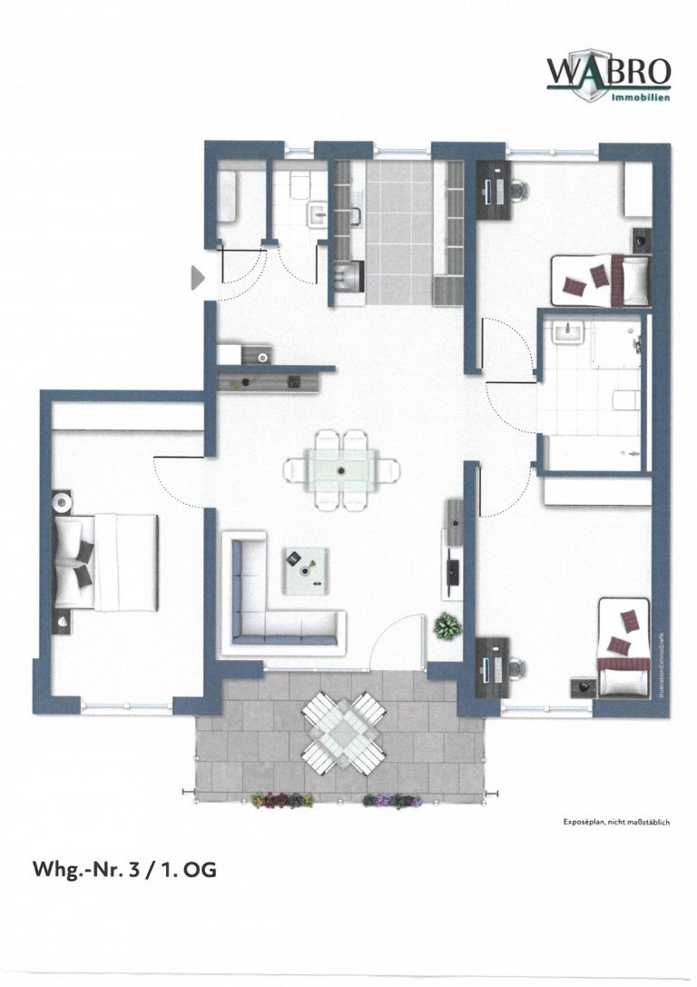 Grundriss Fellbach Fellbach Etagenwohnung *-In K�rze frei-!* Neuwertig, ruhig u. ideale Anbindung nach Stuttgart!