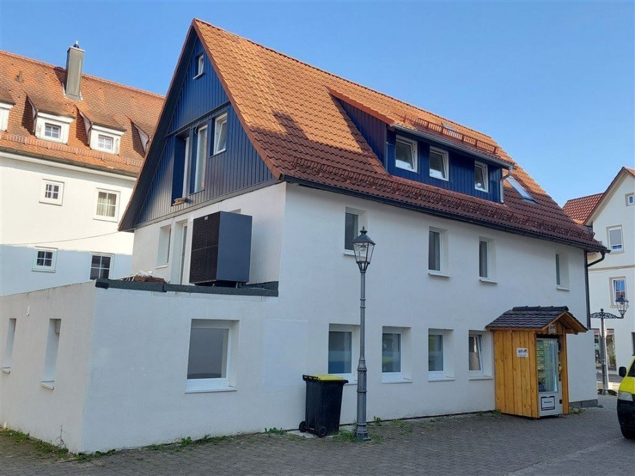 S�dwestseiteTerrasse kurz vor Fertigstellung Etagenwohnung Welzheim