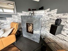 Gem�tliche Wohnzimmerebene mit  Kaminofen a.W.! Schickes Haus in sonniger Wohnlage! Inkl. Einbauk�che, Garage u. Sauna!